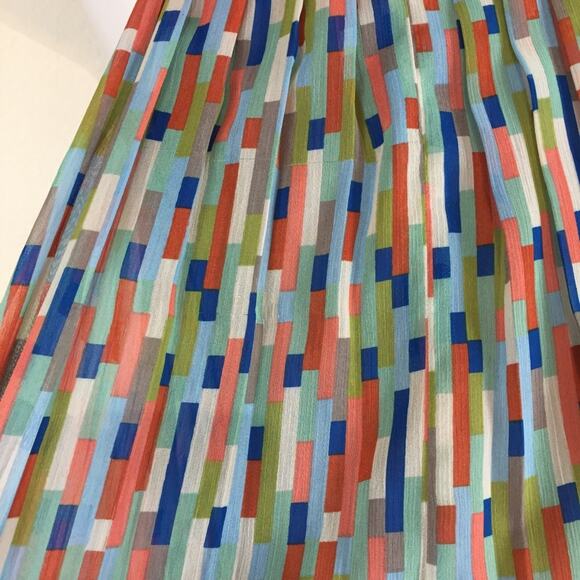 Fossil | Abstract Print Pleated Chiffon Dress Sz S - Picture 7 of 8